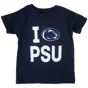 navy toddler short sleeve t-shirt with I Penn State Athletic Logo PSU